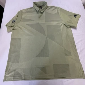 Adidas Short-Sleeve Golf Patterned Lime GreePolo Shirt Men Size - 2XL - Picture 1 of 4