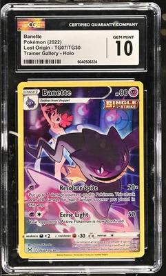 CGC 10 Banette TG07/TG30 Trainer Gallery Lost Origin Pokemon Card - Image 1 of 3