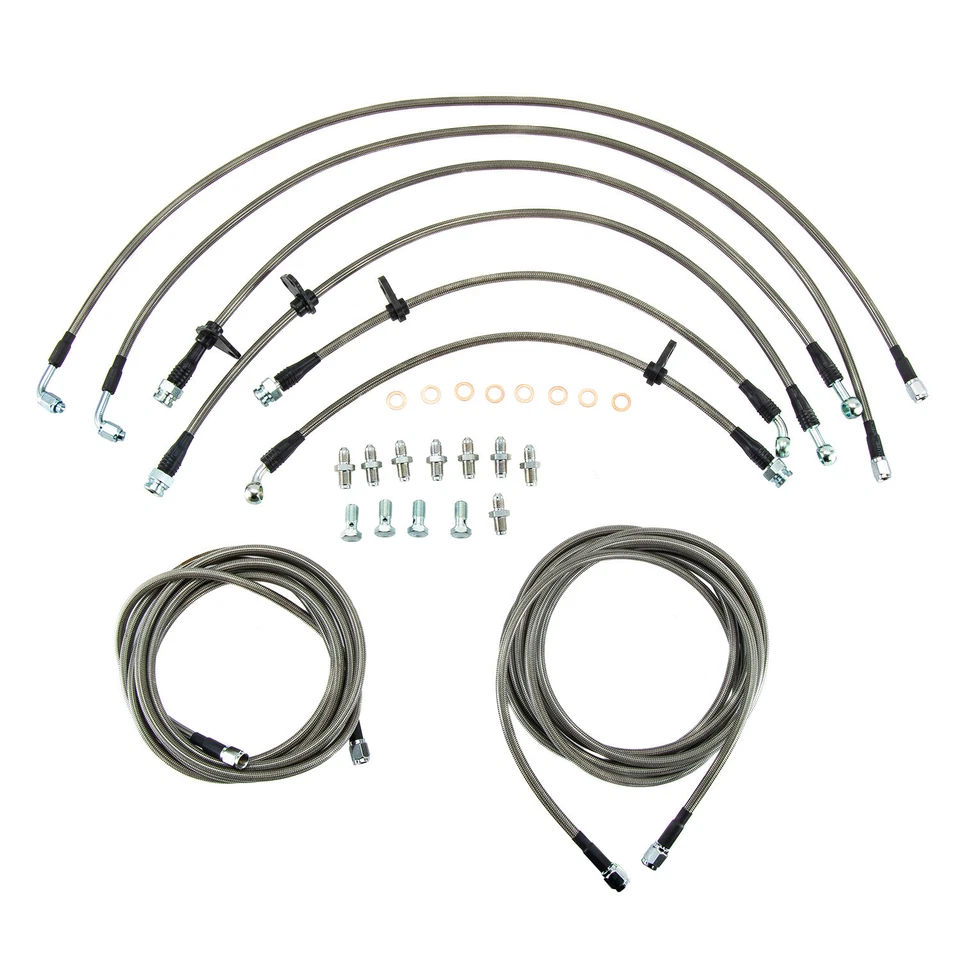 Front & Rear Brake Line Kit For 1994-2001 1998 Acura Integra RS LS Replacement - Image 1 of 4