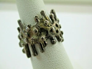Antiker ARTS & CRAFTS Sterling Silber Ring SIGNIERT ERLICH Größe 4,75 872C - Bild 1 von 12