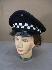 Vtg Chicago Police Dept Checkered Banded Uniform Hat Size 7 1/8 Midway Cap Co - Picture 1 of 12