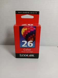 Lexmark 26 Tri Color Ink Printer Cartridge Genuine New Sealed Box - Picture 1 of 5