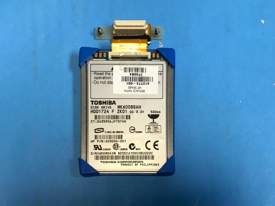 HP 412774-001 60GB SATA 4200rpm 1.8" HDD MK6008GAH 403034-001 - Image 1 of 1