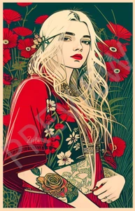 Ziola Bohemian Art Print: Boho Hippie Chic, Flower Child Vibes, Free Spirit Art - Picture 1 of 4