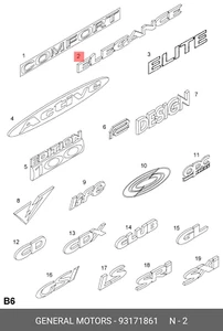 Original GM/OPEL 93171861 Schrift elegance Chrom Vectra C Signum VAUXHALL Neu - Bild 1 von 4