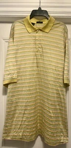 Authentic Jeff Rose Multicolor striped polo golf shirt made in Italy size large - Picture 1 of 5