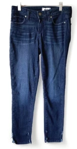 Paige Womens Stretch Jeans Blue Denim Distressed Ankle Skinny Dark Wash Size 26 - Picture 1 of 10