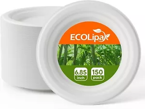 6.85 inch compostable dessert paper tray, 150 packs of disposable biodegradable. - Picture 1 of 7