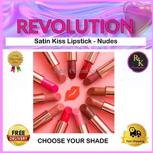 Makeup Revolution Satin Kiss Nudes Lipstick - Choose Your Shade - New - Free P&P - Picture 1 of 14