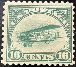 C2 Air Mail 16 Cent Green Curtiss Jenny, MNH, Some Gum Missing, Max SCV $120 - Picture 1 of 2