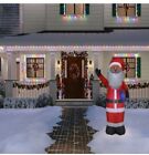 Home Accents DEL bleu Père Noël afro-américain cadeau gonflable 6,5 pieds de haut
