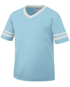 Augusta Sportswear 360 Adult V-Neck Collar T Shirt Sleeve Stripe Jersey T-Shirt - Picture 1 of 33