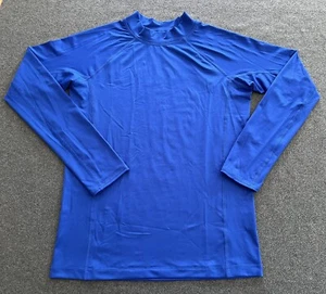 Land’s End Boys Blue Long Sleeve Rash Guard Swim Shirt Mock Neck XL 14-16 - Picture 1 of 16