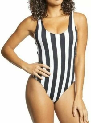 Nuevo con etiquetas Traje de baño Volcom Stripe Club negro/blanco de una pieza para mujer junior talla XS Foto 1 de 4