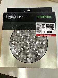 Festool 575158 10pk Sanding Disc GRANAT STF 150mm D150/48 P180 GR/10