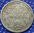 1902 Germany 1 Mark Coin VF XF 90% Silver ( J MINT )    #BX138