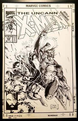 X-Men #258 Wolverine by Jim Lee 11x17 FRAMED Original Art Poster Marvel Comics - Image 1 of 2