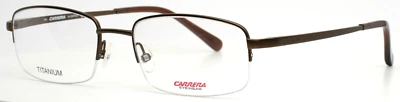 CARRERA CA7474 01J0 Marrón Hombres Rectángulo Medio Borde Anteojos 53-19-145 B:33 Foto 1 de 4