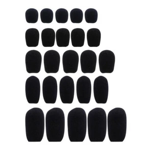 10pcs Black Microphone Headset Foam Sponge Windscreen Mic Cover 6 Sizes - Picture 1 of 14