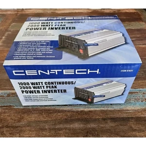 CEN-TECH Power Inverter 1000 Watt Continuous/2000 Watt Peak 115 VAC 11-15 VDC - Picture 1 of 24