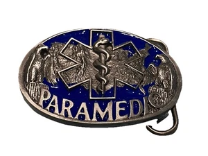 C&J PARAMEDIC Belt Buckle made in 1986 Medic Insignia Lot 501 - Picture 1 of 3