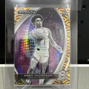 2023-24 Spectra Amen Thompson RC /49 Titan International Red and Yellow SP - Picture 1 of 4