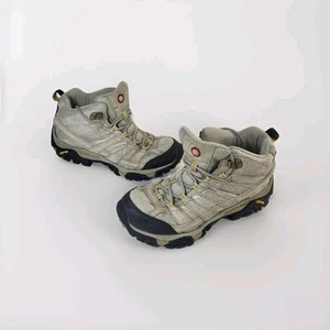 Merrell Moab 3 Mid Yellow & Gray Waterproof Hiking Boots Women Size 9 - Picture 1 of 7