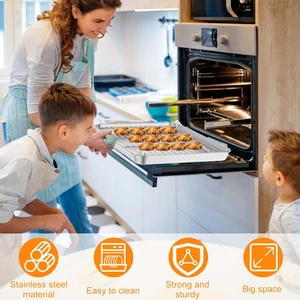 6 Pcs Baking Sheet with Cooling Rack Set with 3 Baking Trays 3 Racks stDRz - Picture 1 of 12