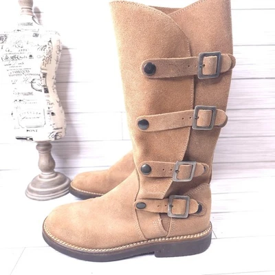 Botas Catálogo Sundance 38 EE. UU. 7,5-8 Gamuza Moto Hebilla Lados a Presión Boho Artísticas Foto 1 de 4