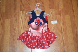 EMILY ROSE NWT 4th of July Red Frill Dress Shirt 2 Pc Set Sz 4 - Picture 1 of 2