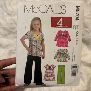 Girl's McCALL'S M5794 Top Dress Tank Pull On Pants PATTERN 3-4-5-6 - Picture 1 of 2