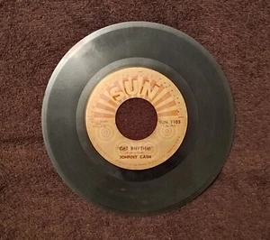 Vintage 1969 Johnny Cash Sun Records 45 RPM Vinyl Record "Get Rhythm/Hey Porter" - Picture 1 of 3