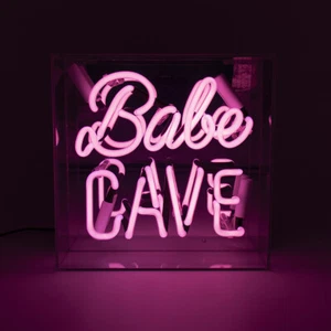 Babe Cave Acrylic Box 14"x14" Neon Sign Light Home Room Nightlight Table Lamp - Picture 1 of 1