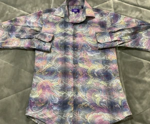 Tallia Multicolor Floral Long Sleeve Button Front Mens Shirt Size Small - Picture 1 of 10