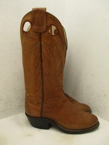 Olathe Buckaroo Cowboy Boots Womens Size 5.5 B Embroidered Brown Leather USA - Picture 1 of 21