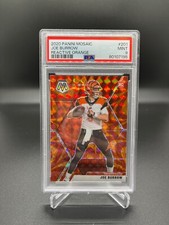 2020 Panini Mosaic #201 Joe Burrow Reactive Orange Rookie Card PSA 9 MINT