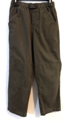 Pantalones chinos Lands End para niño verdes 100 % algodón con hebilla bolsillos cintura elástica talla 10 Foto 1 de 4