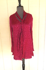 Bob Mackie Wearable Art Women Sz S Burnt Silk Blouse Tunic Shirt Top Scarf NWOT - Picture 1 of 7