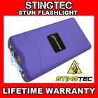STINGTEC Stun Gun Mini PURPLE 499 BV Rechargeable LED Flashlight w/ Carry Case