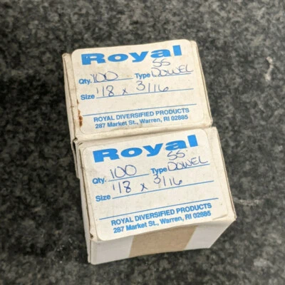 50 Pack - 1/8" x 3/16" through 1-1/2" Royal 18-8 Stainless Steel Dowel Pins USA