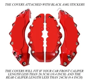 4PCS X RED BRAKE CALIPER COVER FOR MERCEDES 4MATIC A B C E GL GLA GLE CLK F/REAR - Picture 1 of 12