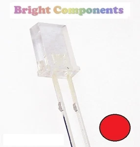 10 x LED Rectángulo Rojo 2x5x7mm - Vendedor del Reino Unido - Imagen 1 de 1