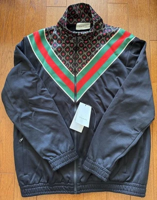 Gucci Star Pattern Track Jacket Jersey Negro M Excelente Usado Mayfield - Imagen 1 de 4
