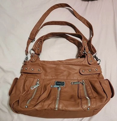 Bolso de Hombro Scarleton Los Angeles Marrón Claro Doble Asa con Correa Desmontable Foto 1 de 4