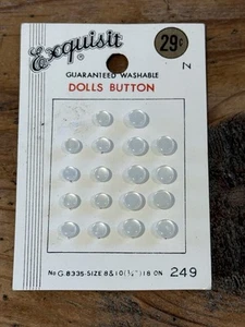 EXQUISIT Vintage DOLL BUTTONS #249 Card of 18 SCHNER~BLOCK New Old Stock - Picture 1 of 7