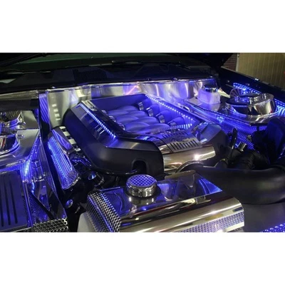 Cubierta de cubierta del motor con LED rojo para Ford Mustang GT V8/GT 2010-2014 [Ino inoxidable] Foto 1 de 4