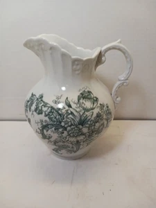 Eisensteinkrug im viktorianischen Stil - Antik Blumen Transferware Krug Shabby Bauernhof - Bild 1 von 10