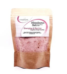 Himalayan Salt Bath Soak Energise Grapefruit Ginger Lemon Essential Oils 100g - Picture 1 of 5