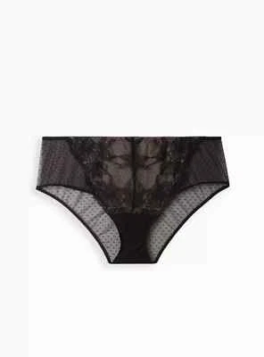 Panty hipster de encaje de punto negro tórrido con cierre trasero Plus 3X 22/24 ¡Nuevo! Foto 1 de 4