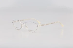 Diva 9032 82 Vintage 90s silver & blue browline small oval eyeglasses frames NOS - Picture 1 of 10